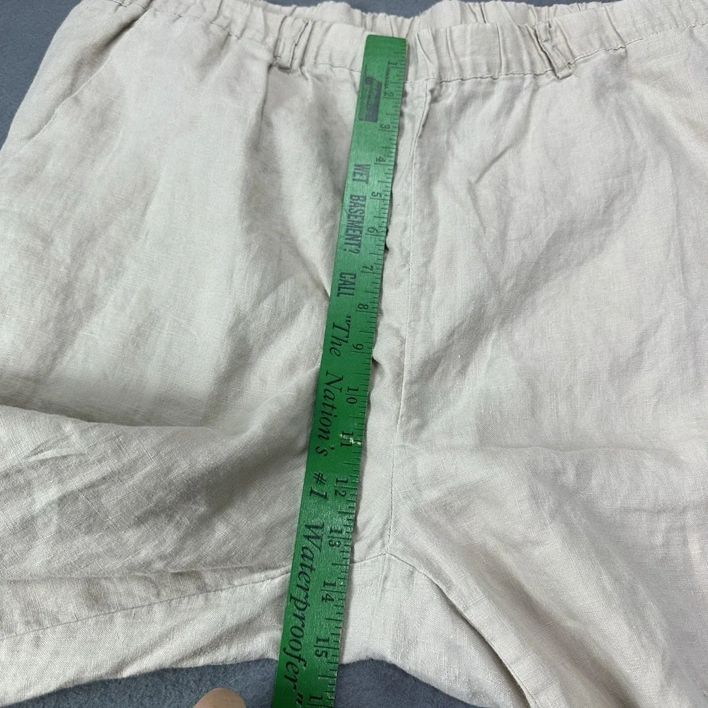Quince Pants 100% European Linen Women XL Elastic Waist Pull On Driftwood Beige